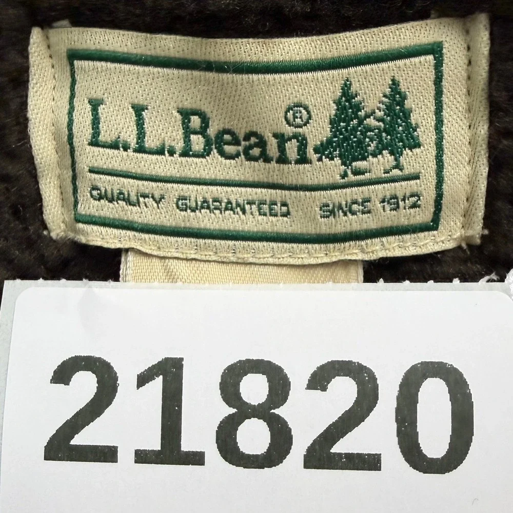 LL Bean Sweater Vest Mens XXL Brown Wool Linen Fleece Lined Full Zip Heavyweight